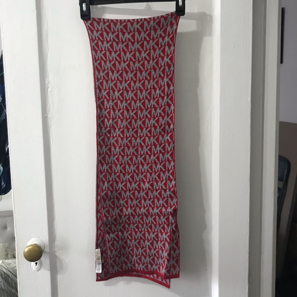 Red and gray Michael Kors scarf